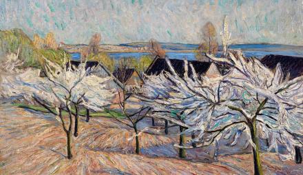 Theo von Brockhusen, Kirschblüte, um 1914 (Ausschnitt), Öl auf Leinwand © Privatbesitz, Foto Ketterer Auktionen