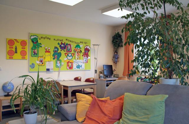 Ein Gruppenraum im Wohnheim Bisamkiez 107